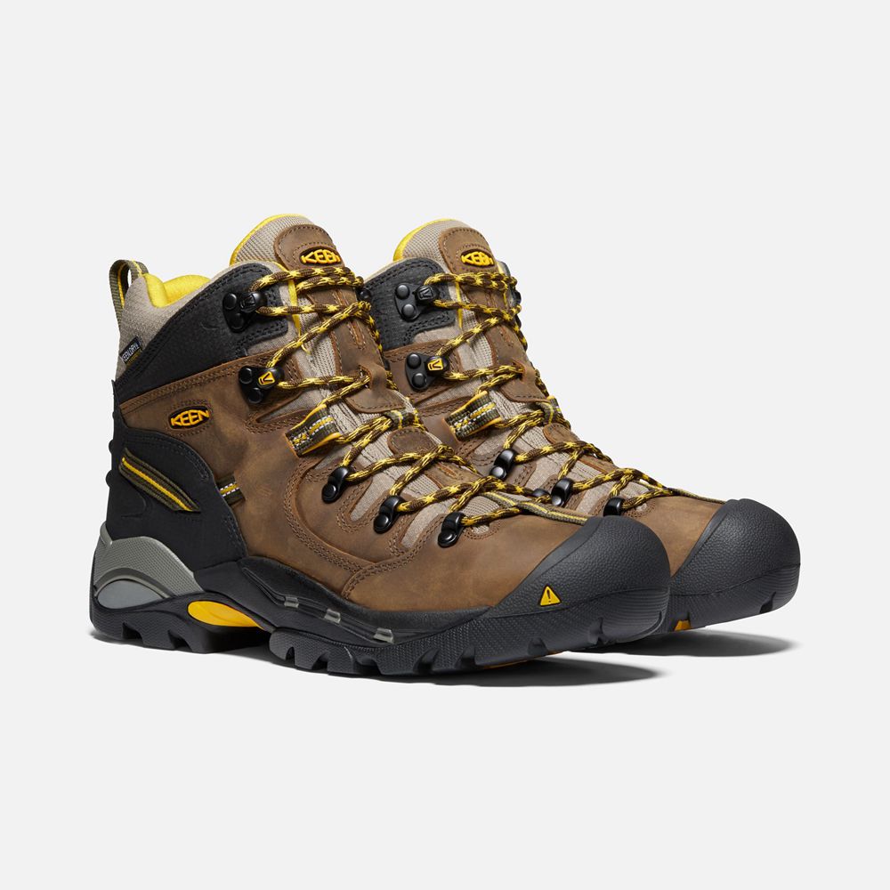 Keen Trekking Bot Erkek Kahverengi/Siyah - Pittsburgh 6\" (Steel Toe) - Türkiye KFRS76428